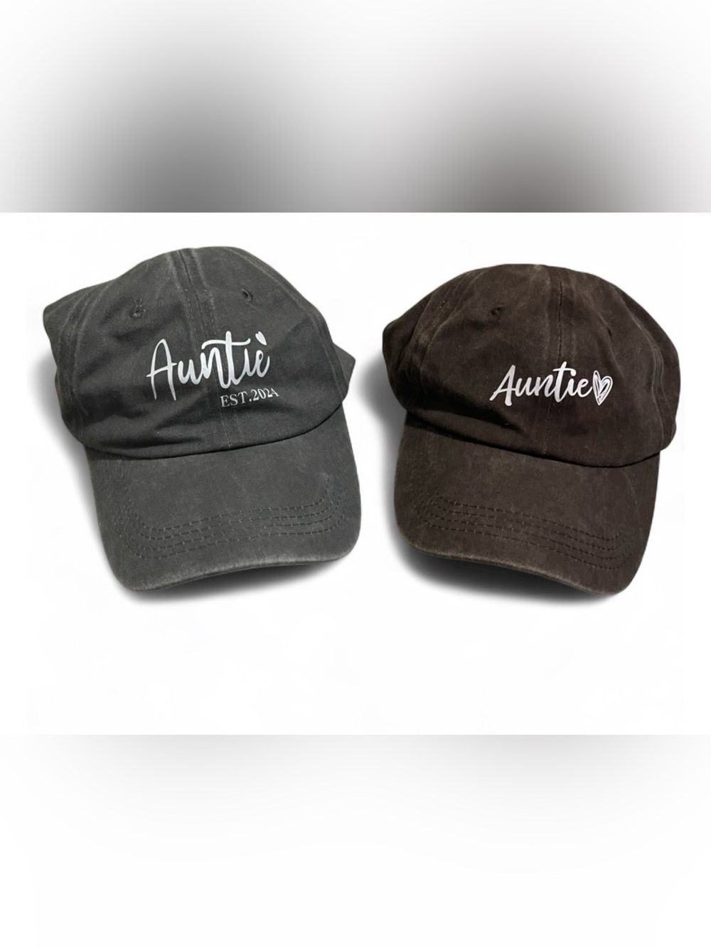Auntie Embroidered Baseball Cap - Black and Brown, new, never worn